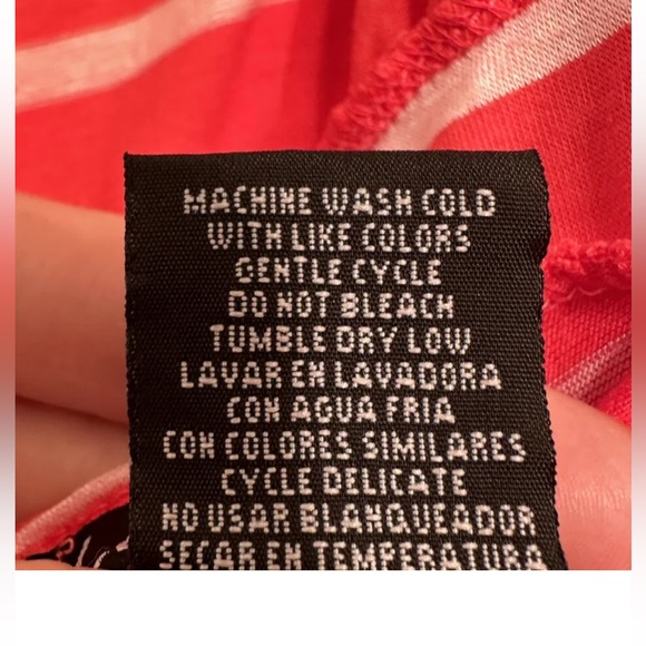 love women’s red/orange stretch striped sleeveless dress size xl. - Picture 7 of 9